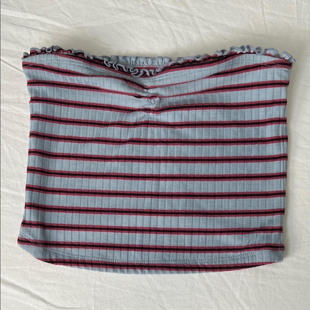 Abercrombie Blue/Red Striped Tube Top Size XSmall